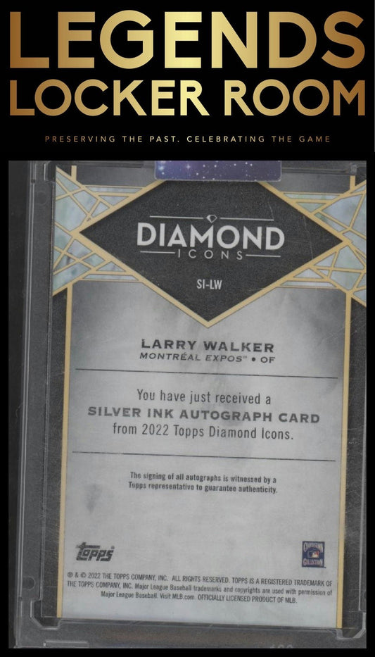 2022 Topps Diamond Icons - Silver Ink Autographs #SI-LW Larry Walker #/25