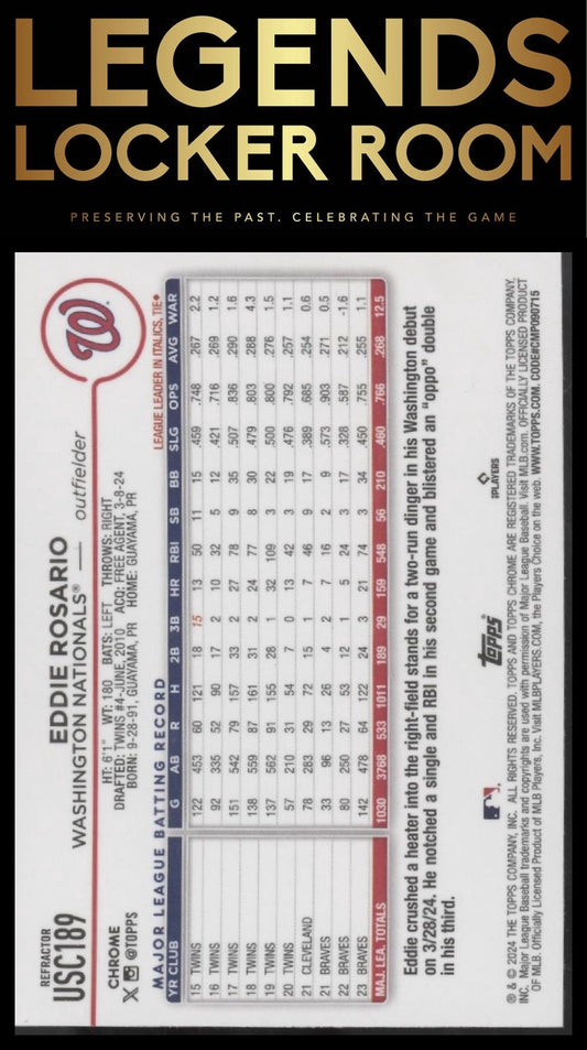 2024 Topps Chrome Update #USC189 Eddie Rosario Refractors