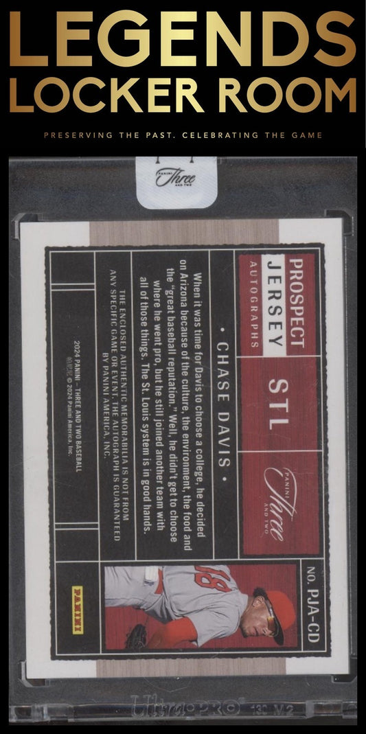 2024 Panini Three and Two Prospect Patch Auto Blue Chase Davis /32