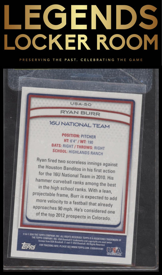 2010 Topps USA Baseball #USA-50 Ryan Burr