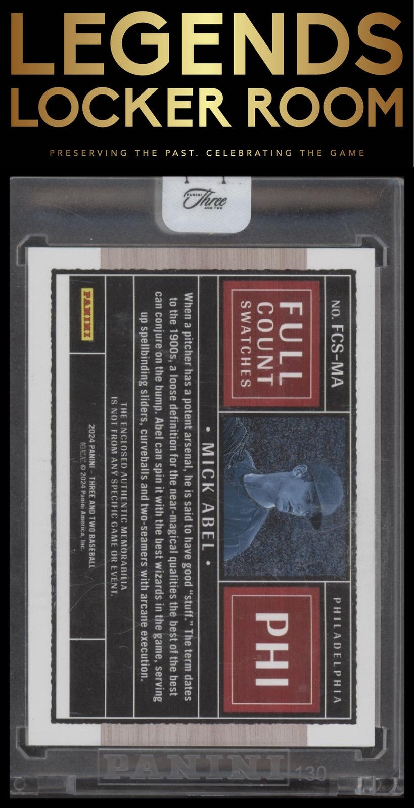 2024 Panini Three and Two - Full Count Swatches Mick Abel #FCS-MA 1/5