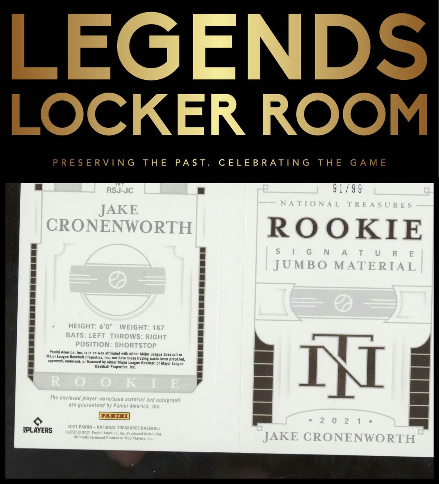 2021 Panini National Treasures Jake Cronenworth Rookie Auto Booklet /99
