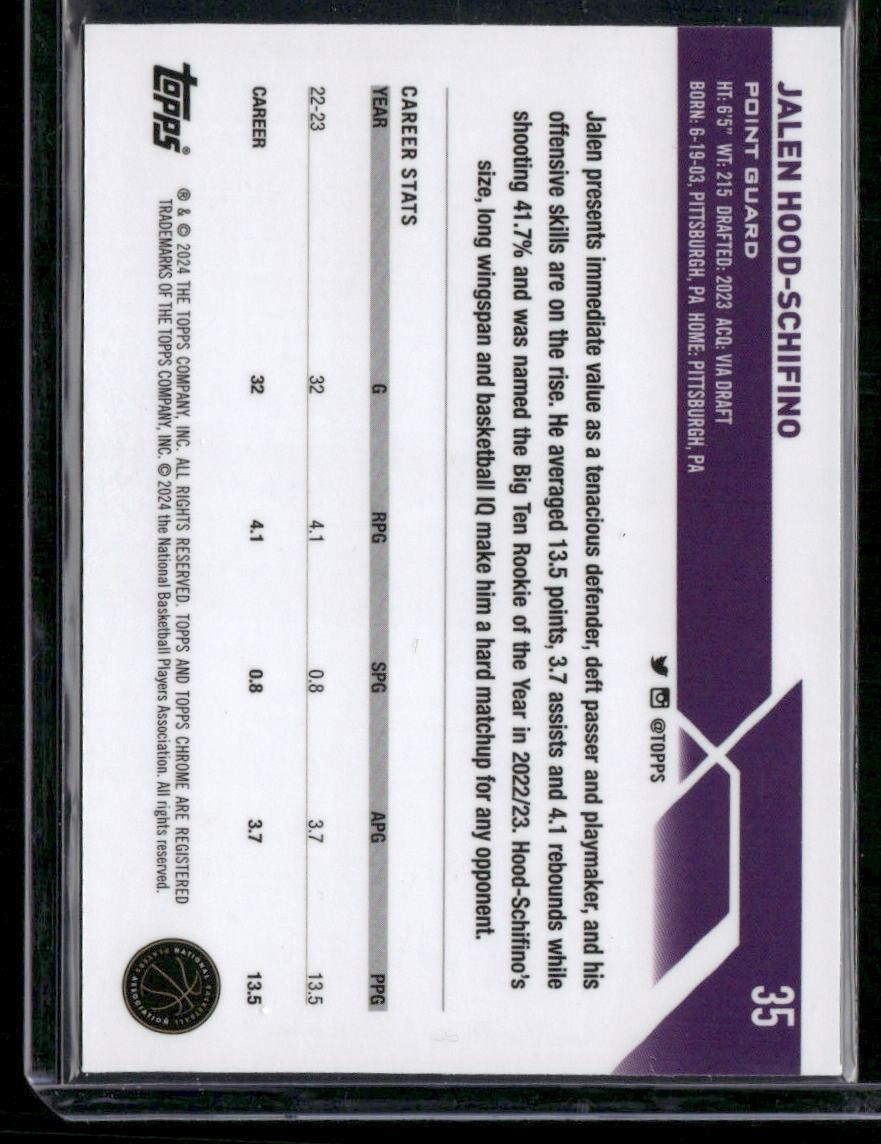 2023-24 Topps Chrome #35 Jalen Hood-Schifino