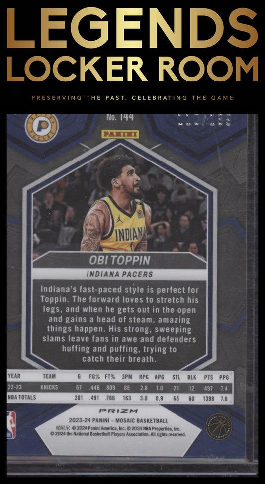 2023-24 Panini Mosaic #144 Obi Toppin Blue #/199