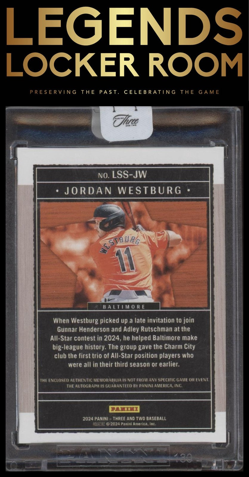 JORDAN WESTBURG 2024 Panini Three and Two Lone Star Signature Swatch AUTO #/32