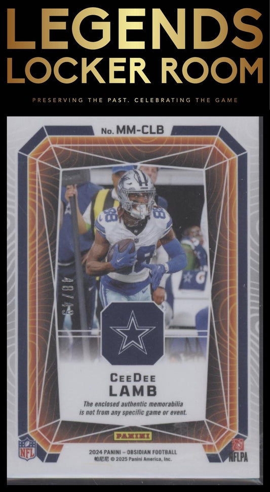 2024 Panini Obsidian - Magmatic Memorabilia Purple #11 CeeDee Lamb #/49