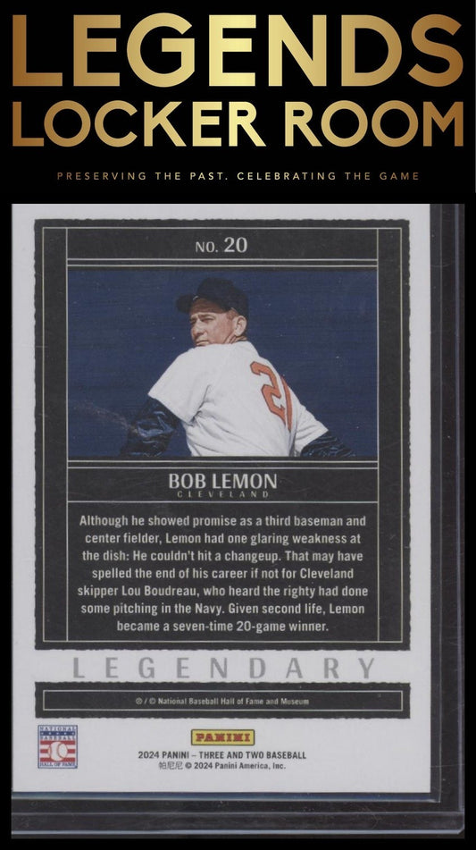 2024 Panini Three and Two #20 Bob Lemon Legendary Three and Two #/32