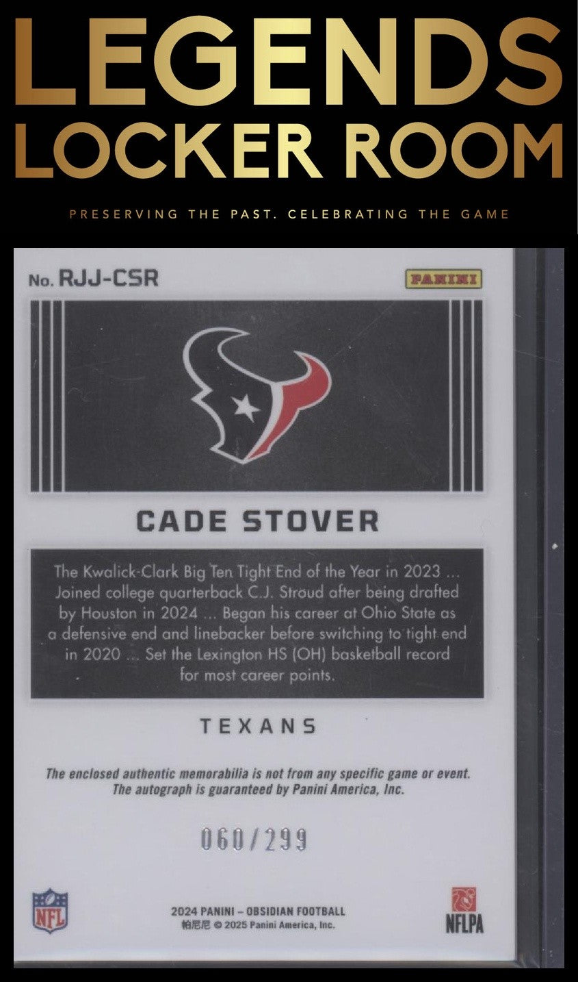 2024 Panini Obsidian Cade Stover Rookie Jumbo Jersey Auto /299