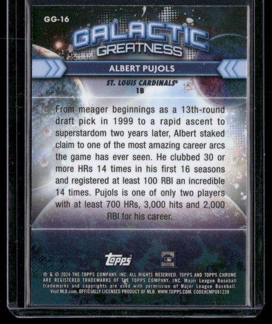 2024 Topps Chrome Cosmic #GG-16 Albert Pujols Galactic Greatness