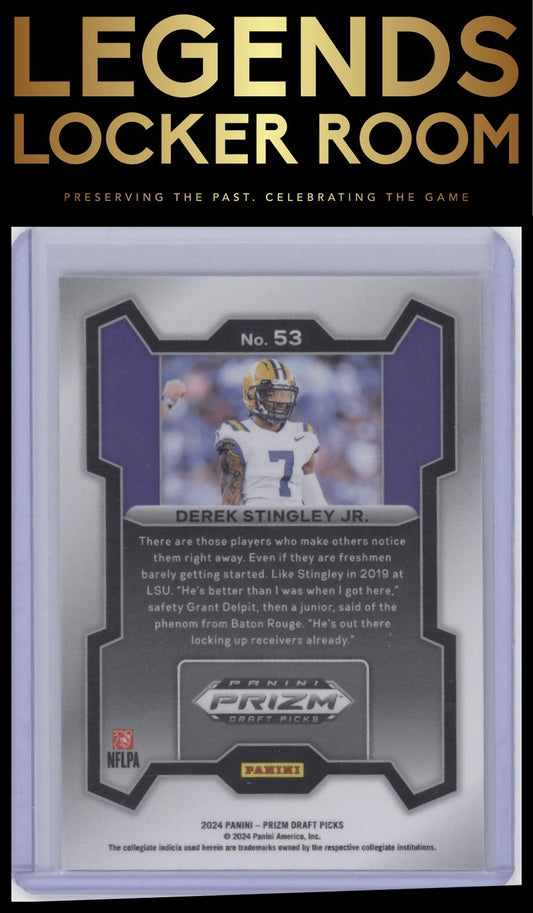 2024 Panini Prizm Draft Picks #53 Derek Stingley Jr.