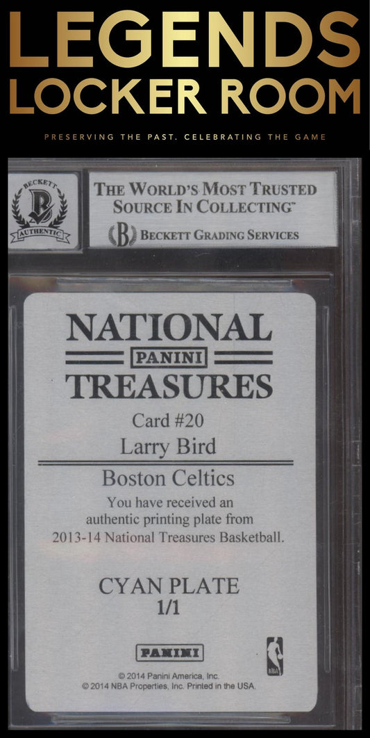 2013-14 Panini National Treasures #20 Larry Bird Treasured Tags Auto #/1