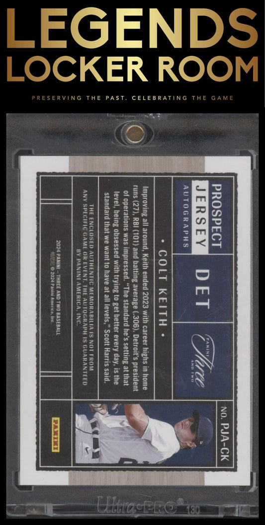 2024 Panini Three & Two Colt Keith Prospect Jersey Patch Auto /10