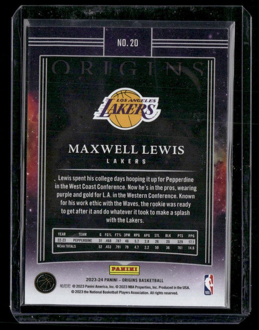 2023-24 Panini Origins #20 Maxwell Lewis