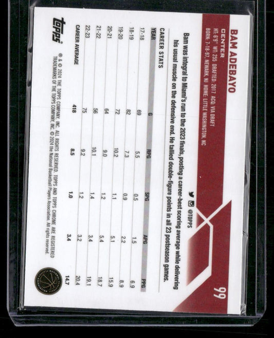 2023-24 Topps Chrome #99 Bam Adebayo