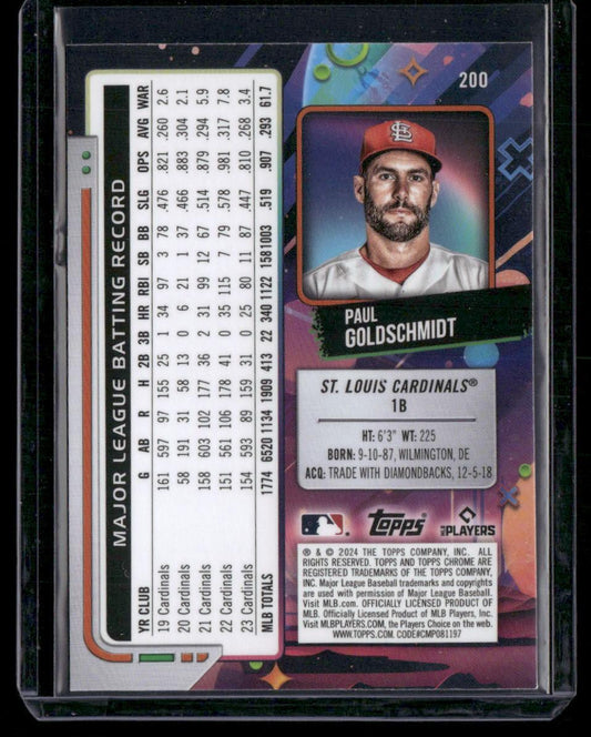 2024 Topps Chrome Cosmic #200 Paul Goldschmidt