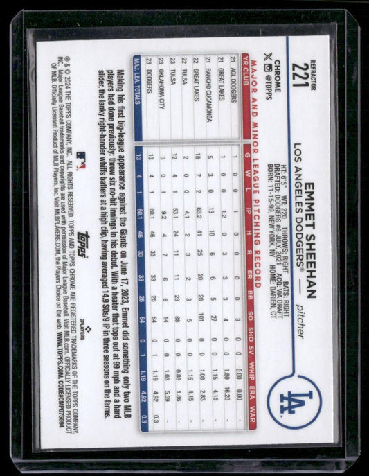 2024 Topps Chrome #221 Emmet Sheehan Refractors