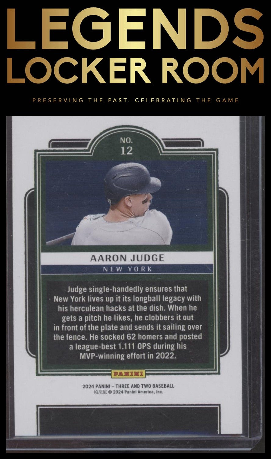 2024 Panini Three and Two #12 Aaron Judge Full Count Three and Two #/32