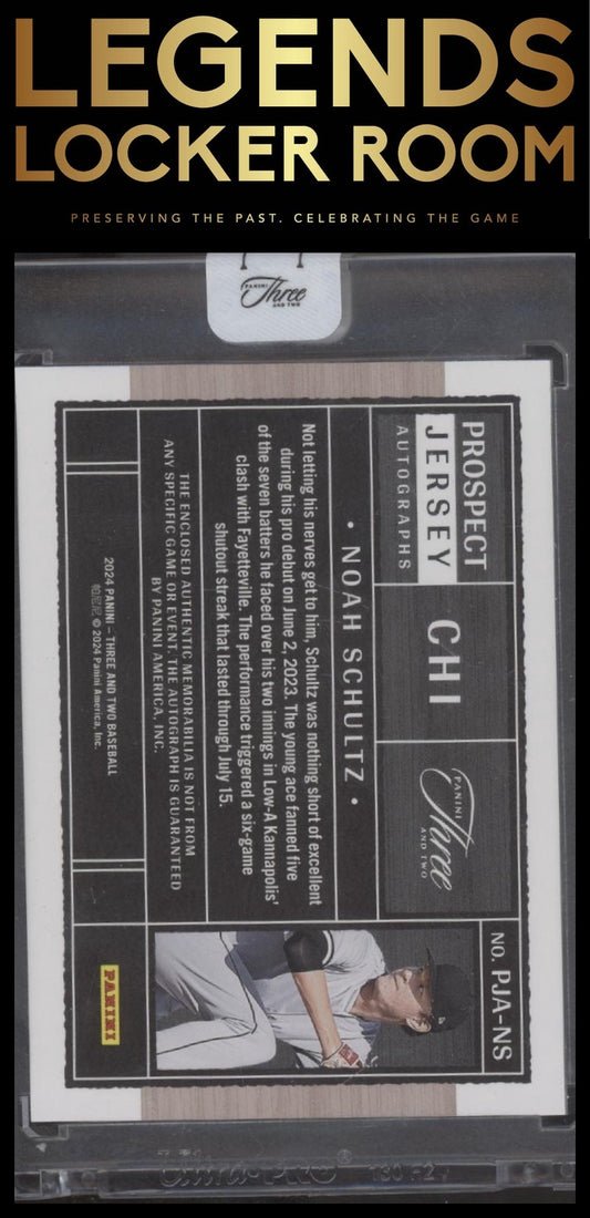 2024 Panini Three and Two Prospect Jersey Holo Silver /49 Noah Schultz Auto
