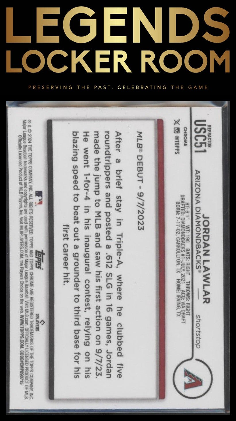 2024 Topps Chrome Update #USC51 Jordan Lawlar Refractors