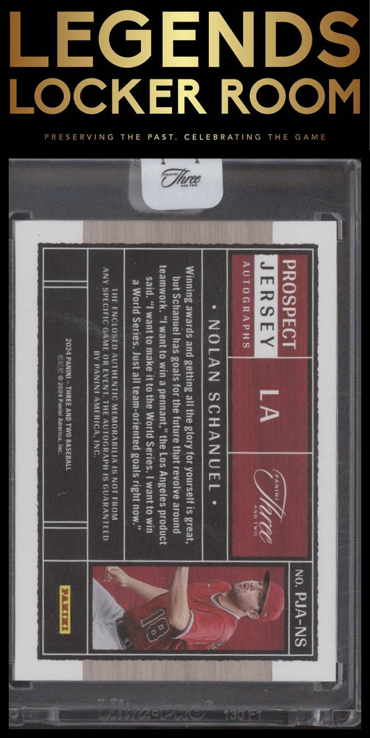 NOLAN SCHANUEL 2024 PANINI THREE AND TWO BASEBALL PATCH AUTO /99 ANGELS