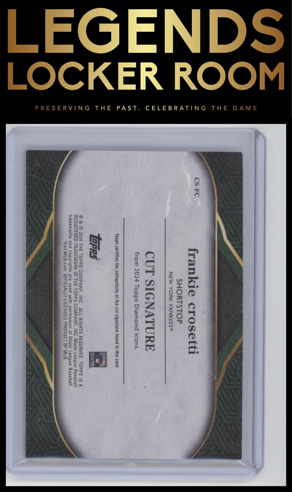 2024 Topps Diamond Icons #CS-FC Frankie Crosetti Cut Signatures #/4