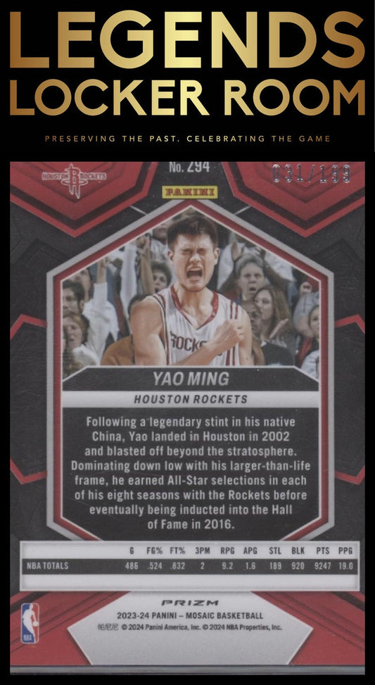 2023-24 Panini Mosaic #294 Yao Ming Blue #/199