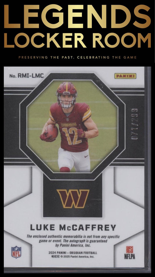 2024 Panini Obsidian Luke McCaffrey Rookie Material Ink /299