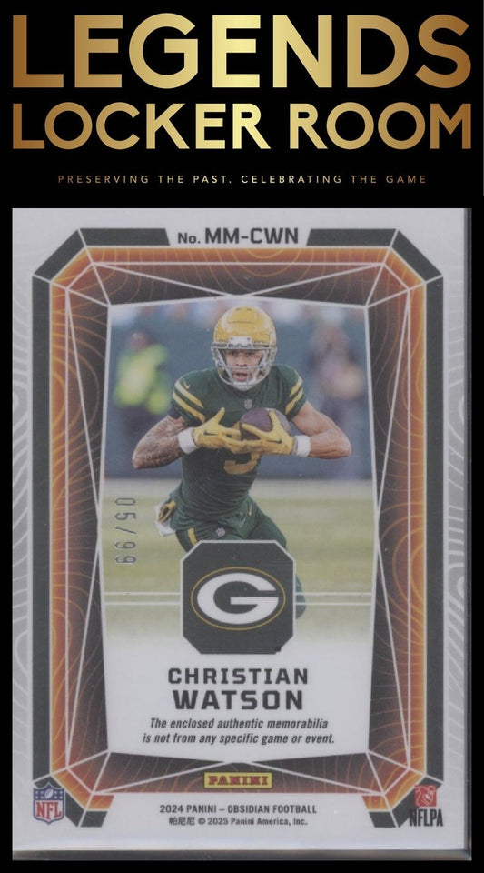 2024 Panini Obsidian - Magmatic Memorabilia Silver #14 Christian Watson #/99