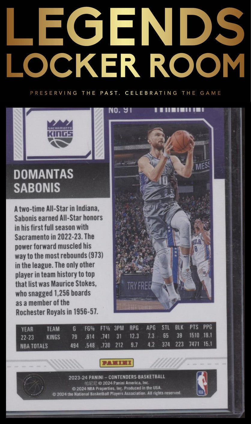 2023-24 Panini Contenders #91 Domantas Sabonis First Round Ticket 01/149