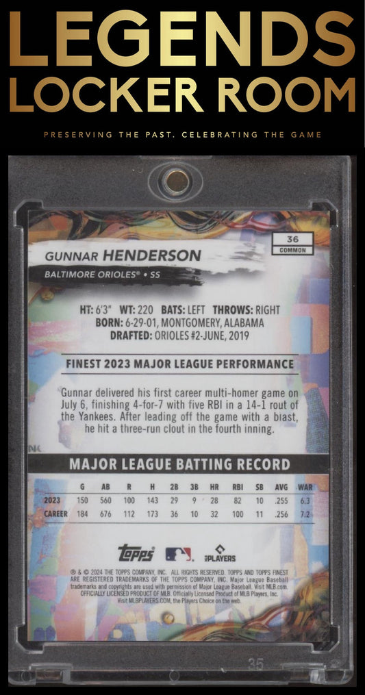 2024 Finest #36 Gunnar Henderson Blue Refractors #/200
