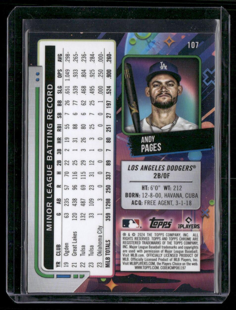 2024 Topps Chrome Cosmic #107 Andy Pages