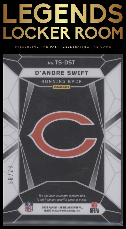 2024 Panini Obsidian - Trifecta Swatches Silver #45 D'Andre Swift #/99