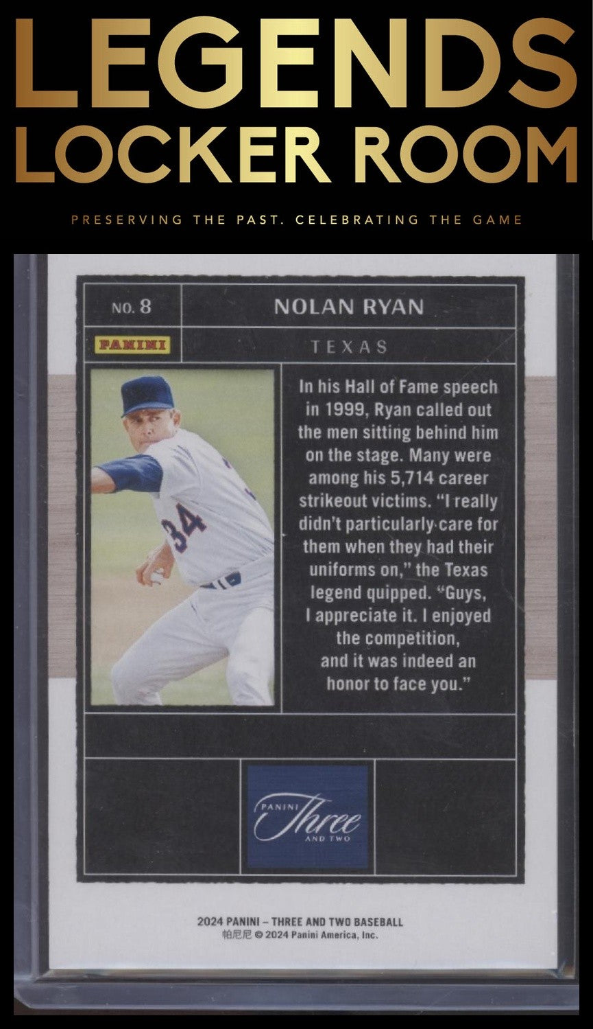 2024 Panini Three and Two #8 Nolan Ryan #/99