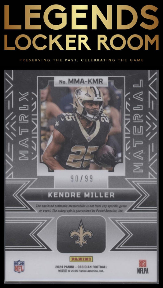 2024 Panini Obsidian - Matrix Material Autographs Silver #9 Kendre Miller #/99