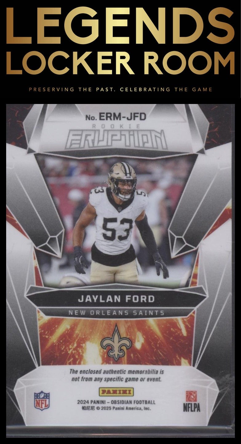 2024 Panini Obsidian - Rookie Eruption Materials #21 Jaylan Ford