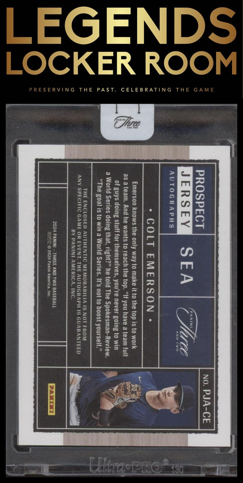 COLT EMERSON 2024 PANINI THREE AND TWO PATCH AUTOGRAPH AUTO /99