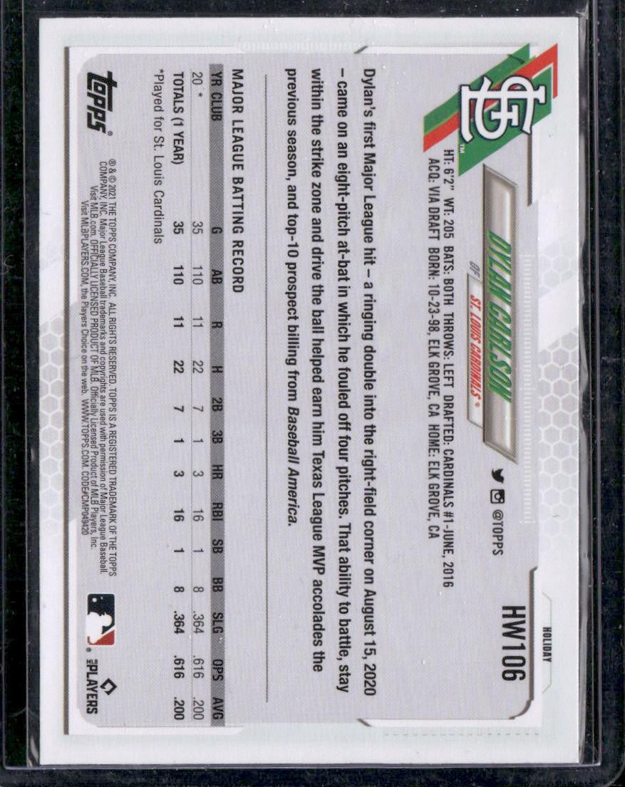 2021 Topps Holiday #HW106 Dylan Carlson