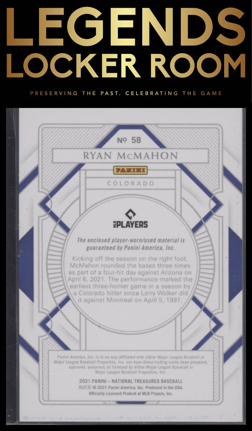 2021 Panini National Treasures #58 Ryan McMahon Holo Gold #/25