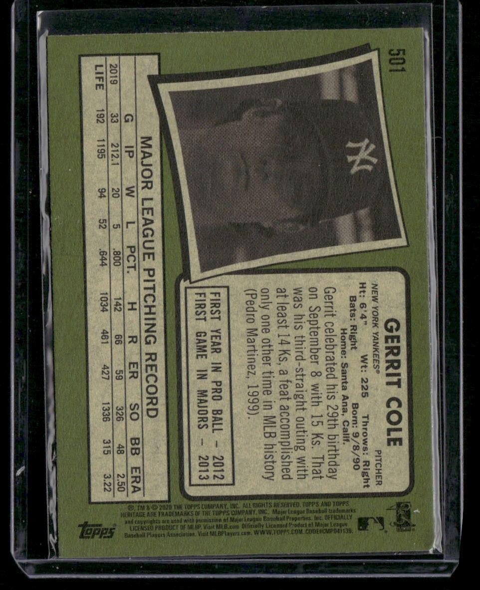 2020 Topps Heritage #501 Gerrit Cole