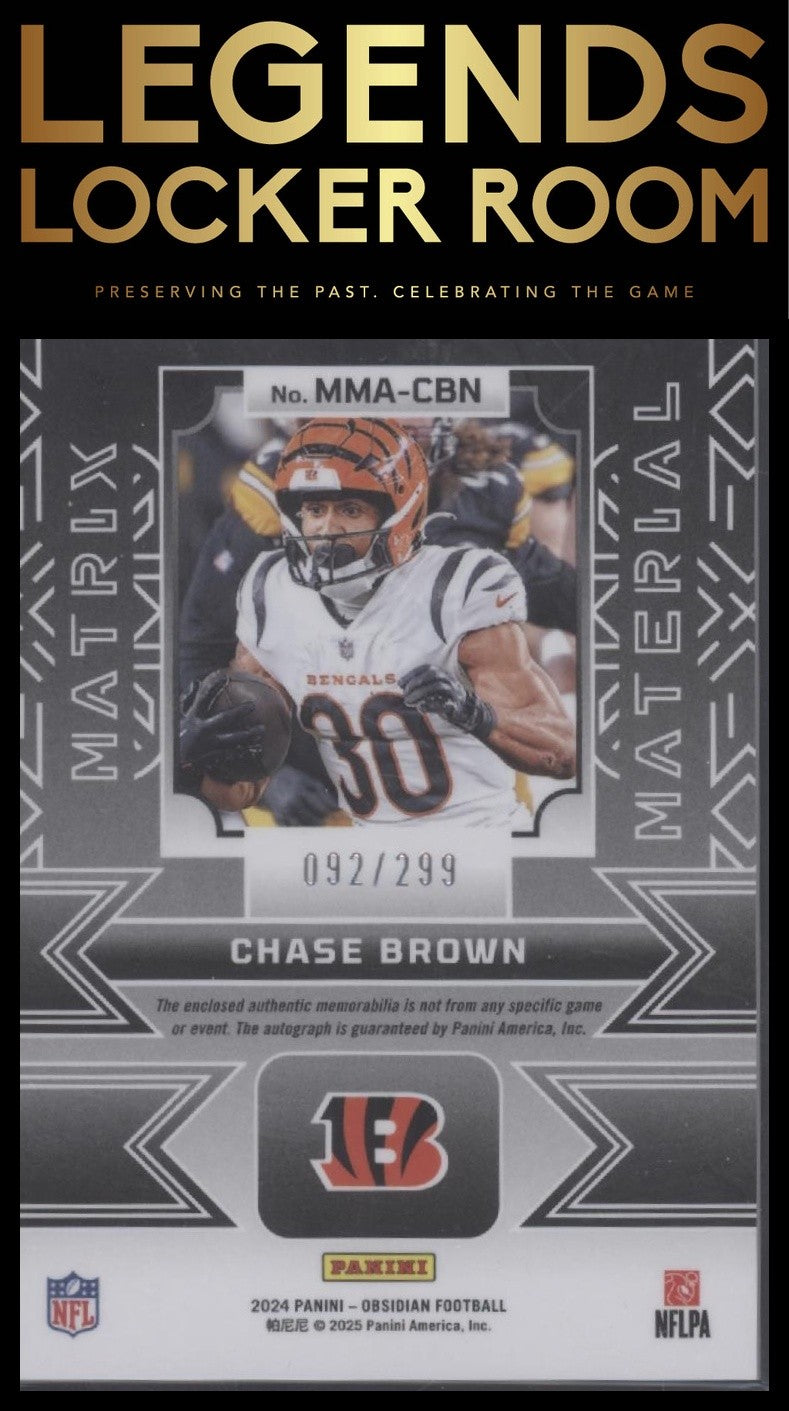 2024 Panini Obsidian - Matrix Material Autographs #MMA-CBN Chase Brown /299