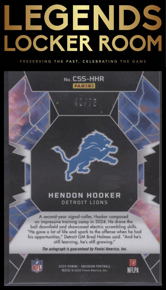 2024 Panini Obsidian Hendon Hooker Cosmic Storm Red /75