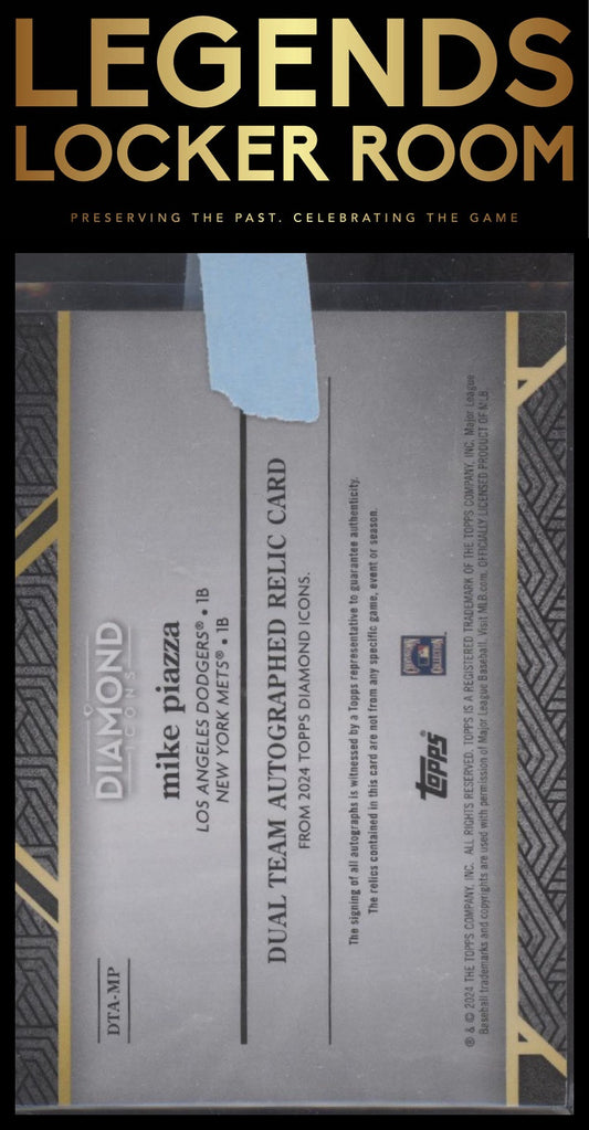 2024 Topps Diamond Icons Mike Piazza Single Player Dual Team Auto Relics Red 5/5