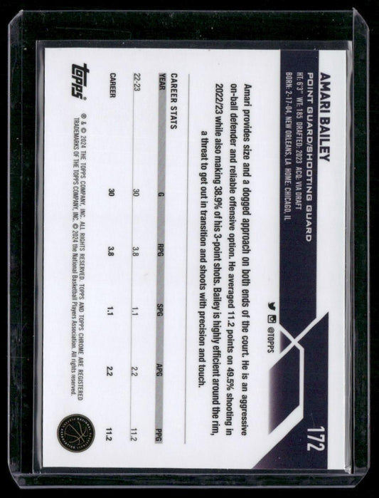 2023-24 Topps Chrome #172 Amari Bailey