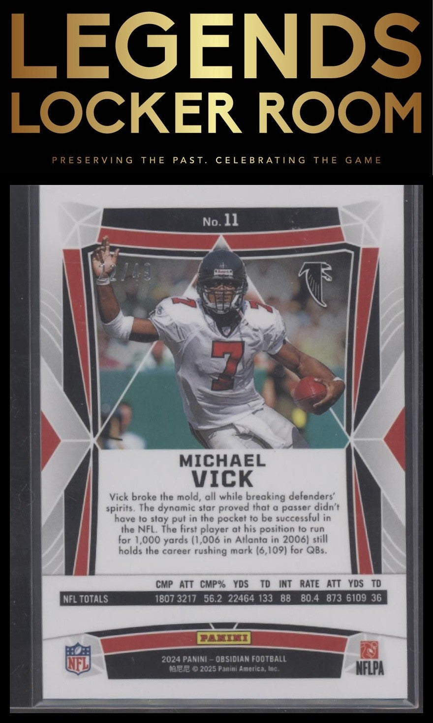 2024 Panini Obsidian Michael Vick Base Red /49