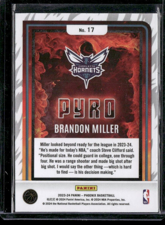 2023-24 Panini Phoenix #17 Brandon Miller Pyro