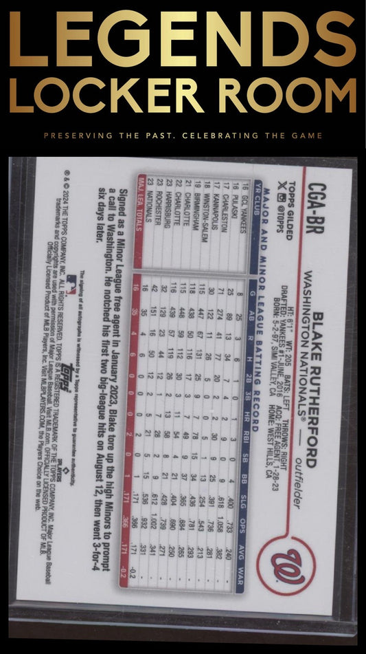 2024 Topps Gilded Collection Blake Rutherford Chrome Gold Auto Yellow Gold #/75