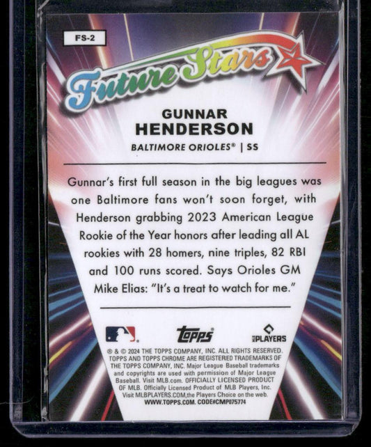 2024 Topps Chrome #FS-2 Gunnar Henderson Future Stars