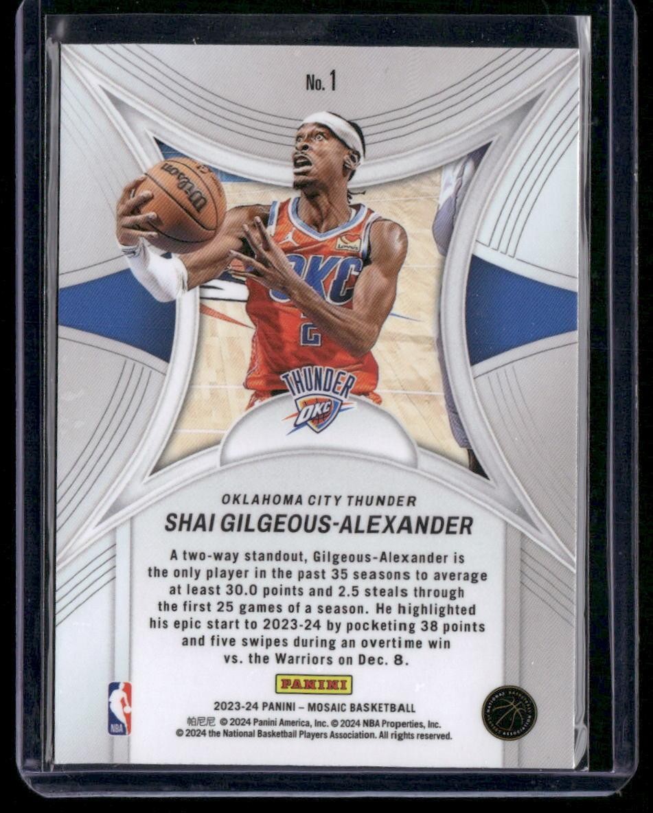 2023-24 Panini Mosaic #1 Shai Gilgeous-Alexander Epic Performers