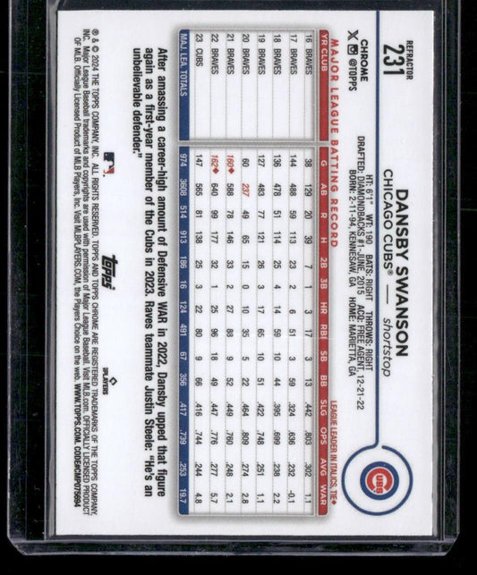 2024 Topps Chrome #231 Dansby Swanson Refractors