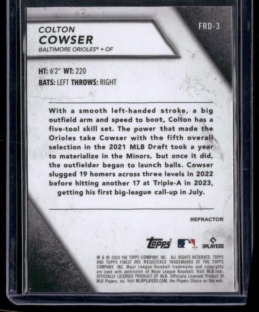 2024 Finest #FRD-3 Colton Cowser Finest Rookies Design Variations Refractor